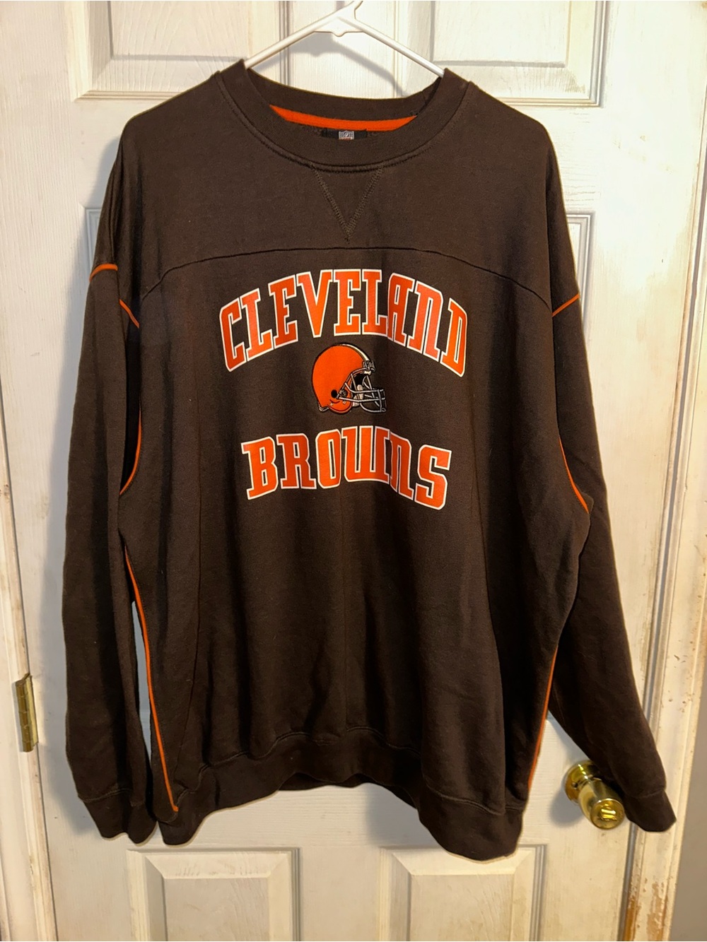 NFL Cleveland Browns Crewneck Sweatshirt - Brown & Orange